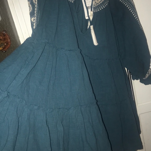 Free people Tunic teal/white Size S NWT. BIN F - Picture 5 of 15